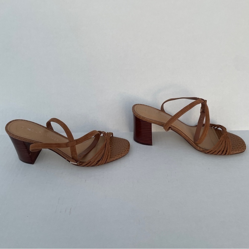 GIBSON LATIMER CORDELIA BROWN SHEEP LEATHER SANDALS SIZE 8 - Picture 6 of 15
